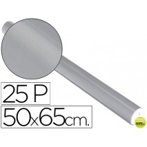 PAPEL METALIZADO PLATA ROLLO 25 HOJAS TREPADO 50X65 CM