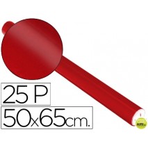 PAPEL METALIZADO ROJO ROLLO 25 HOJAS TREPADO 50X65 CM