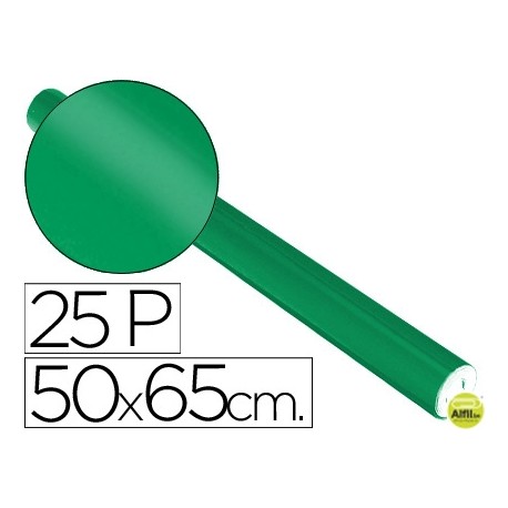 PAPEL METALIZADO VERDE ROLLO 25 HOJAS TREPADO 50X65 CM