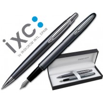 JUEGO INOXCROM ZEPPELIN FLASH PLUMA Y BOLIGRAFO GRIS/PLATA BRILLO
