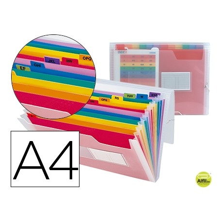 CARPETA BEAUTONE CLASIFICADOR FUELLE 42159 POLIPROPILENO DIN A4 TTE 2 HUECOS TARJETAS -SPECTRAFILE 1