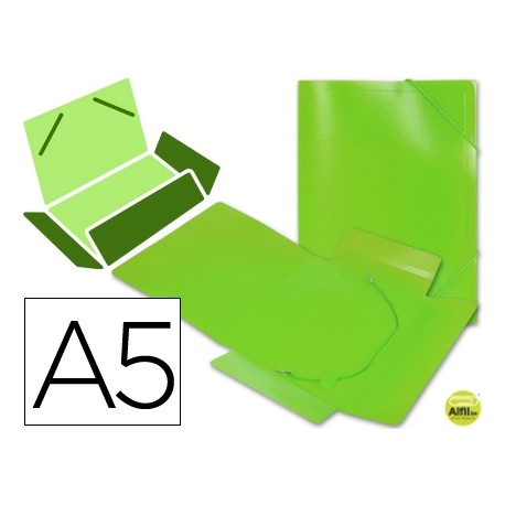 CARPETA BEAUTONE GOMAS SOLAPAS34973 POLIPROPILENO DIN A5 VERDE
