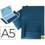 CARPETA BEAUTONE GOMAS SOLAPAS34942 POLIPROPILENO DIN A5 AZUL OPACO