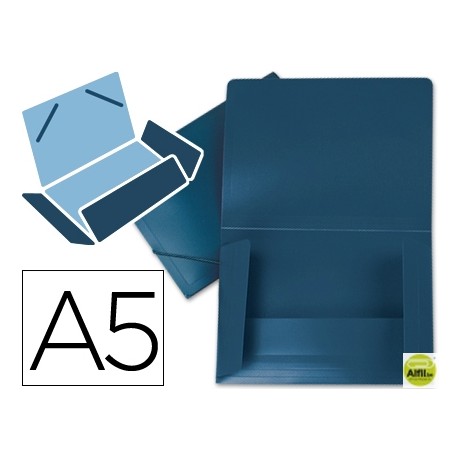 CARPETA BEAUTONE GOMAS SOLAPAS34942 POLIPROPILENO DIN A5 AZUL OPACO