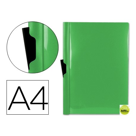 CARPETA BEAUTONE DOSSIER PINZA LATERAL 45303 POLIPROPILENO DIN A4 VERDE CLA-30 HOJAS -PINZA DESLIZAN