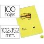 BLOC DE NOTAS ADHESIVAS QUITA Y PON POST-IT 102X152 MM CON 100 HOJAS 659