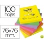 BLOC DE NOTAS ADHESIVAS QUITA Y PON POST-IT 76X76 MM Z-NOTESULTRA INTENSO PACK DE 6 BLOCS SURTIDO