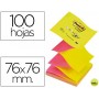 BLOC DE NOTAS ADHESIVAS QUITA Y PON POST-IT 76X76 MM Z-NOTESFUCSIA AMARILLO COLORES ALTERNOS