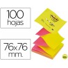 BLOC DE NOTAS ADHESIVAS QUITA Y PON POST-IT 76X76 MM Z-NOTESFUCSIA AMARILLO COLORES ALTERNOS