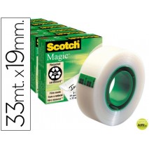 CINTA ADHESIVA SCOTCH MAGIC 33X19 MM - PACK DE 6 ROLLOS