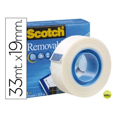 CINTA ADHESIVA SCOTCH MAGIC 33X19 MM REMOVIBLE