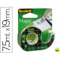 CINTA ADHESIVA SCOTCH MAGIC INVISIBLE 7,5X19 MM EN PORTARROLLO