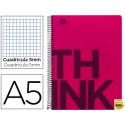 BLOC ESPIRAL LIDERPAPEL A5 MICRO THINK TAPA POLIPROPILENO 160H 70G CUADRO 5MM 5 BANDAS 6 TALADROS. R