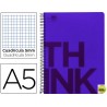 BLOC ESPIRAL LIDERPAPEL A5 MICRO THINK TAPA POLIPROPILENO 160H 70G CUADRO 5MM 5 BANDAS 6 TALADROS. V