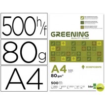 PAPEL FOTOCOPIADORA LIDERPAPEL GREENING DIN A4 80 GRAMOS -PAQUETE DE 500 HOJAS