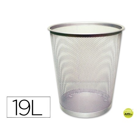 PAPELERA METALICA Q-CONNECT GRIS REJILLA 295X345MM