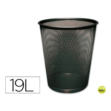 PAPELERA METALICA Q-CONNECT NEGRA REJILLA 295X345MM