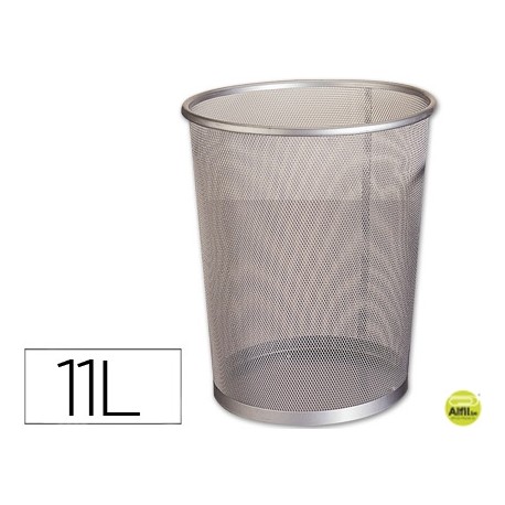 PAPELERA METALICA Q-CONNECT GRIS REJILLA -205X210X150 MM
