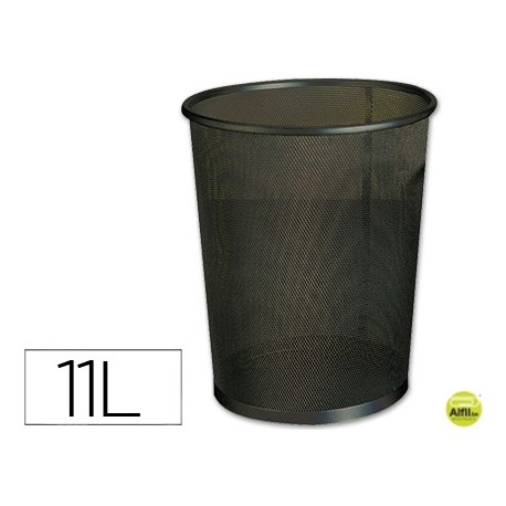 PAPELERA METALICA Q-CONNECT NEGRA - REJILLA- 205X210X150MM