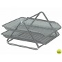 BANDEJA SOBREMESA METALICA Q-CONNECT REJILLA GXA100 GRIS 2 BANDEJAS MOVIBLES -300X185X 350 MM