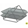 BANDEJA SOBREMESA METALICA Q-CONNECT REJILLA GXA100 GRIS 2 BANDEJAS MOVIBLES -300X185X 350 MM