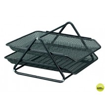BANDEJA SOBREMESA METALICA Q-CONNECT REJILLA GXA100 NEGRA2 BANDEJAS MOVIBLES -300X185X350 MM