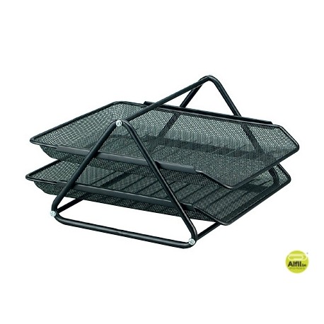 BANDEJA SOBREMESA METALICA Q-CONNECT REJILLA GXA100 NEGRA2 BANDEJAS MOVIBLES -300X185X350 MM