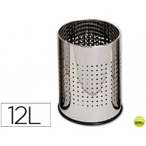 PAPELERA METALICA GY9903 PERFORADA CROMADA -250X325 MM