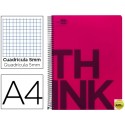 BLOC ESPIRAL LIDERPAPEL A4 MICRO THINK TAPA POLIPROPILENO 160H 70G CUADRO 5MM 5 BANDAS 4 TALADROS. R