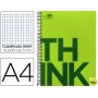 BLOC ESPIRAL LIDERPAPEL A4 MICRO THINK TAPA POLIPROPILENO 160H 70G CUADRO 5MM 5 BANDAS 4 TALADROS. V