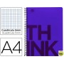 BLOC ESPIRAL LIDERPAPEL A4 MICRO THINK TAPA POLIPROPILENO 160H 70G CUADRO 5MM 5 BANDAS 4 TALADROS. V