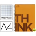 BLOC ESPIRAL LIDERPAPEL A4 MICRO THINK TAPA POLIPROPILENO 160H 70G CUADRO 5MM 5 BANDAS 4 TALADROS. N