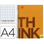 BLOC ESPIRAL LIDERPAPEL A4 MICRO THINK TAPA POLIPROPILENO 160H 70G CUADRO 5MM 5 BANDAS 4 TALADROS. N