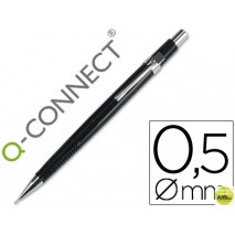 PORTAMINAS Q-CONNECT 0,5 MM -CON TRES MINAS CUERPO NEGRO CLIP METALICO