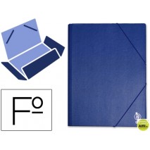 CARPETA GOMAS LIDERPAPEL FOLIO SOLAPAS PLASTICO AZUL