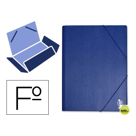 CARPETA GOMAS LIDERPAPEL FOLIO SOLAPAS PLASTICO AZUL