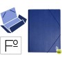 CARPETA GOMAS LIDERPAPEL FOLIO SOLAPAS PLASTICO AZUL