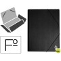 CARPETA GOMAS LIDERPAPEL FOLIO SOLAPAS PLASTICO NEGRA