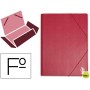 CARPETA GOMAS LIDERPAPEL FOLIO SOLAPAS PLASTICO BURDEOS