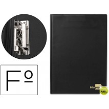 CARPETA LIDERPAPEL MINICLIP LATERAL FOLIO PLASTICO NEGRO