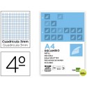 RECAMBIO LIDERPAPEL CUARTO 100 HOJAS 60G/M2 CUADRO 3MM CON MARGEN 6 TALADROS