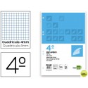 RECAMBIO LIDERPAPEL CUARTO 100 HOJAS 60G/M2 CUADRO 4MM CON MARGEN 6 TALADROS