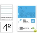 RECAMBIO LIDERPAPEL CUARTO 100 HOJAS 60G/M2 HORIZONTAL CON MARGEN 6 TALADROS