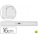 REGLA MOR 16 CM PLASTICO -GRIS HUMO CON BISEL
