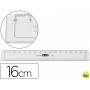 REGLA MOR 16 CM PLASTICO -GRIS HUMO CON BISEL