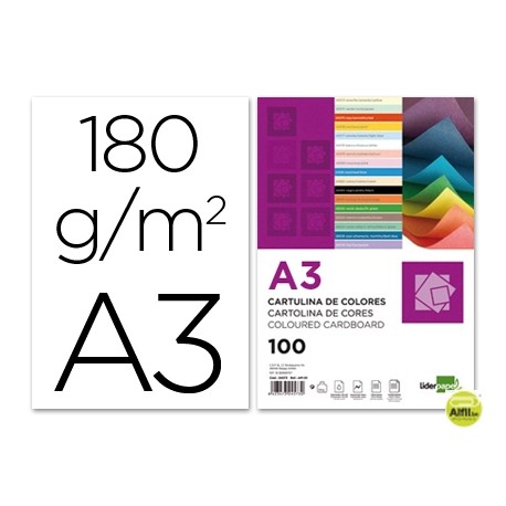 CARTULINA LIDERPAPEL A3 180G/M2 BLANCO