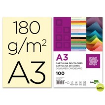 CARTULINA LIDERPAPEL A3 180G/M2 CREMA