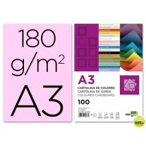 CARTULINA LIDERPAPEL A3 180G/M2 ROSA