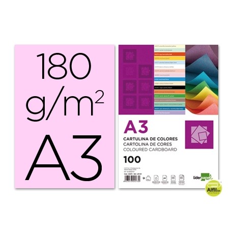 CARTULINA LIDERPAPEL A3 180G/M2 ROSA