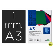 TAPA ENCUADERNACION LIDERPAPEL CARTON A3 1MM NEGRA